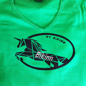 unicorn design printed cotton green tee_shirt, women tshirts. Camiseta de algodón estampada con diseño de unicornio, camisetas de mujer.