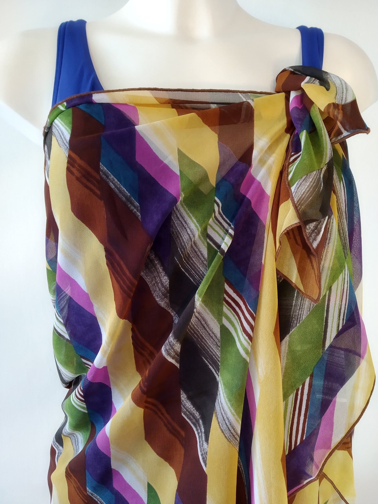 pareo skirt, multicolor pareo tie side, pareo chiffon, gideon oberzon,beach pareo sarong,wrap