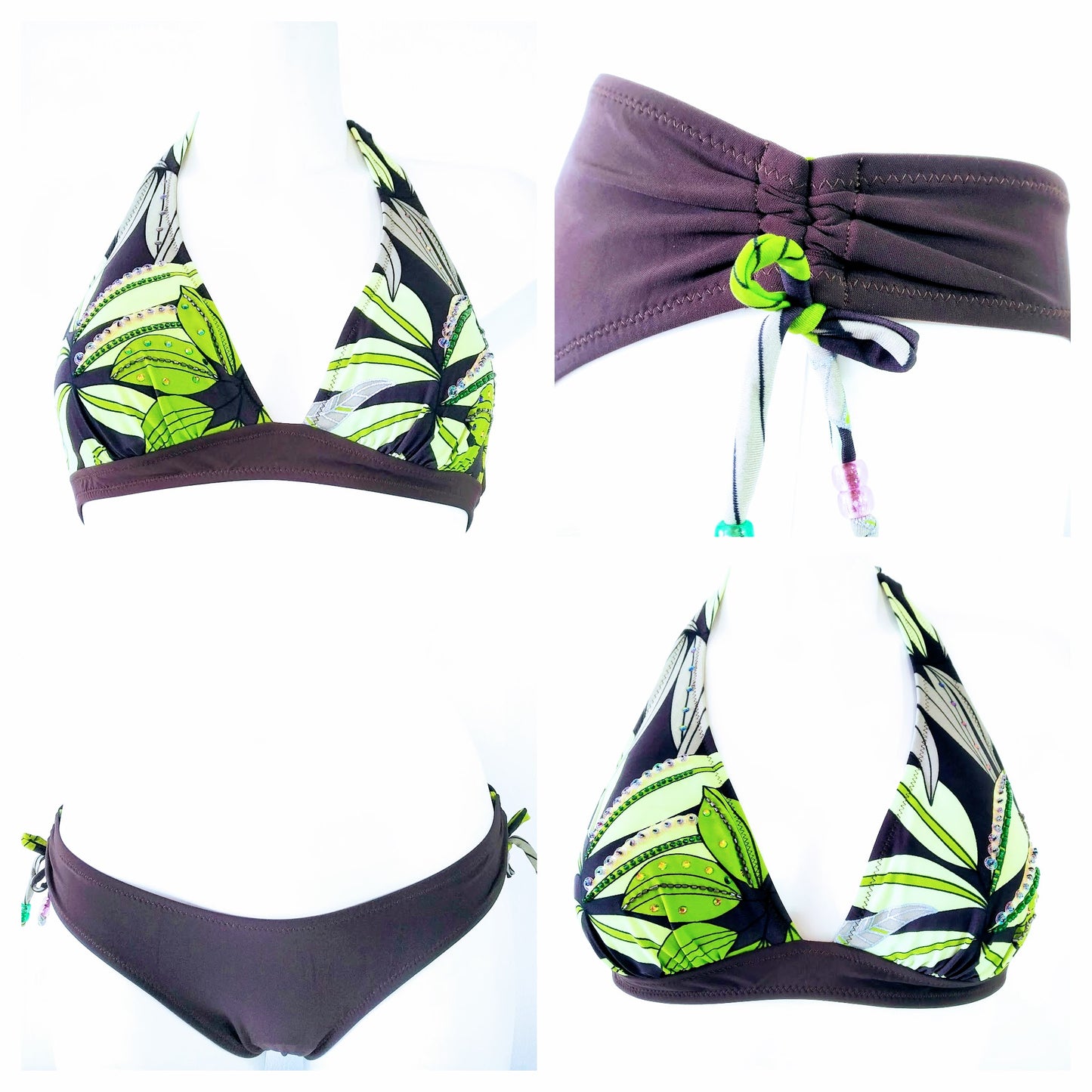 Green Leaves Bikini Halter