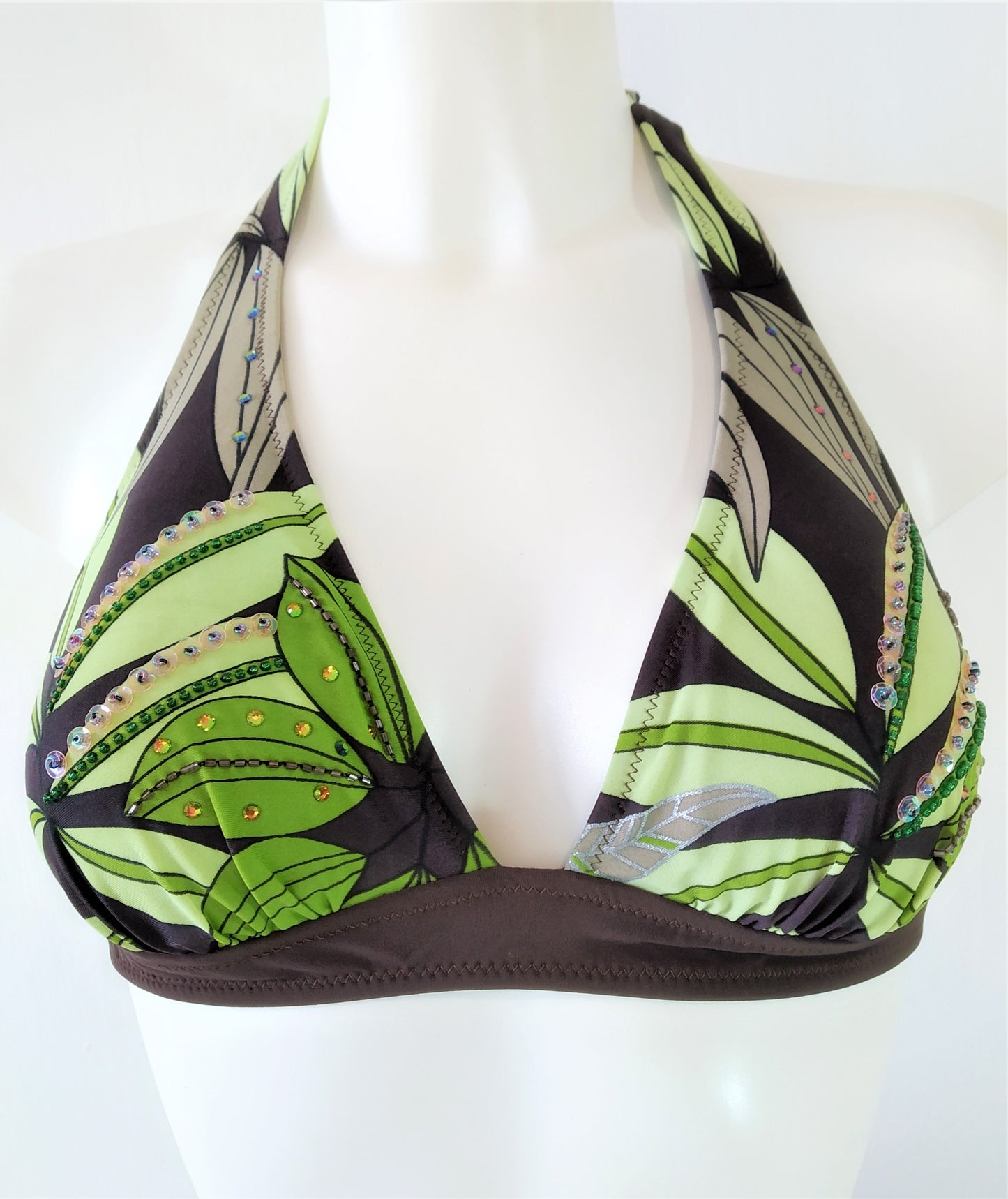 Green Leaves Bikini Halter