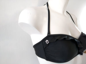 https://bikinn.com/ sexy strapless black bikini bra, bandeau,padded bandeau bra swimsuit,traje de baño bandeau negro, bandeau bikini noir