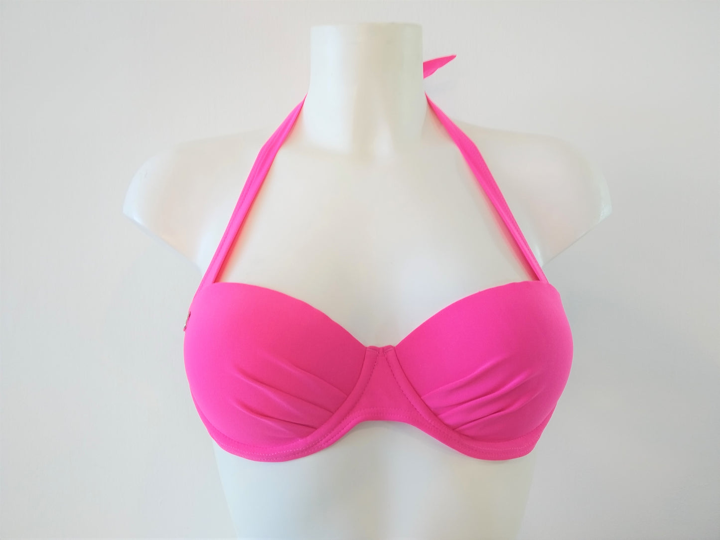 bikinn-bikini rose fushia rembourre,pink strapless bandeau bikini push-up bra hot pink, traje de baño bandeau acolchado