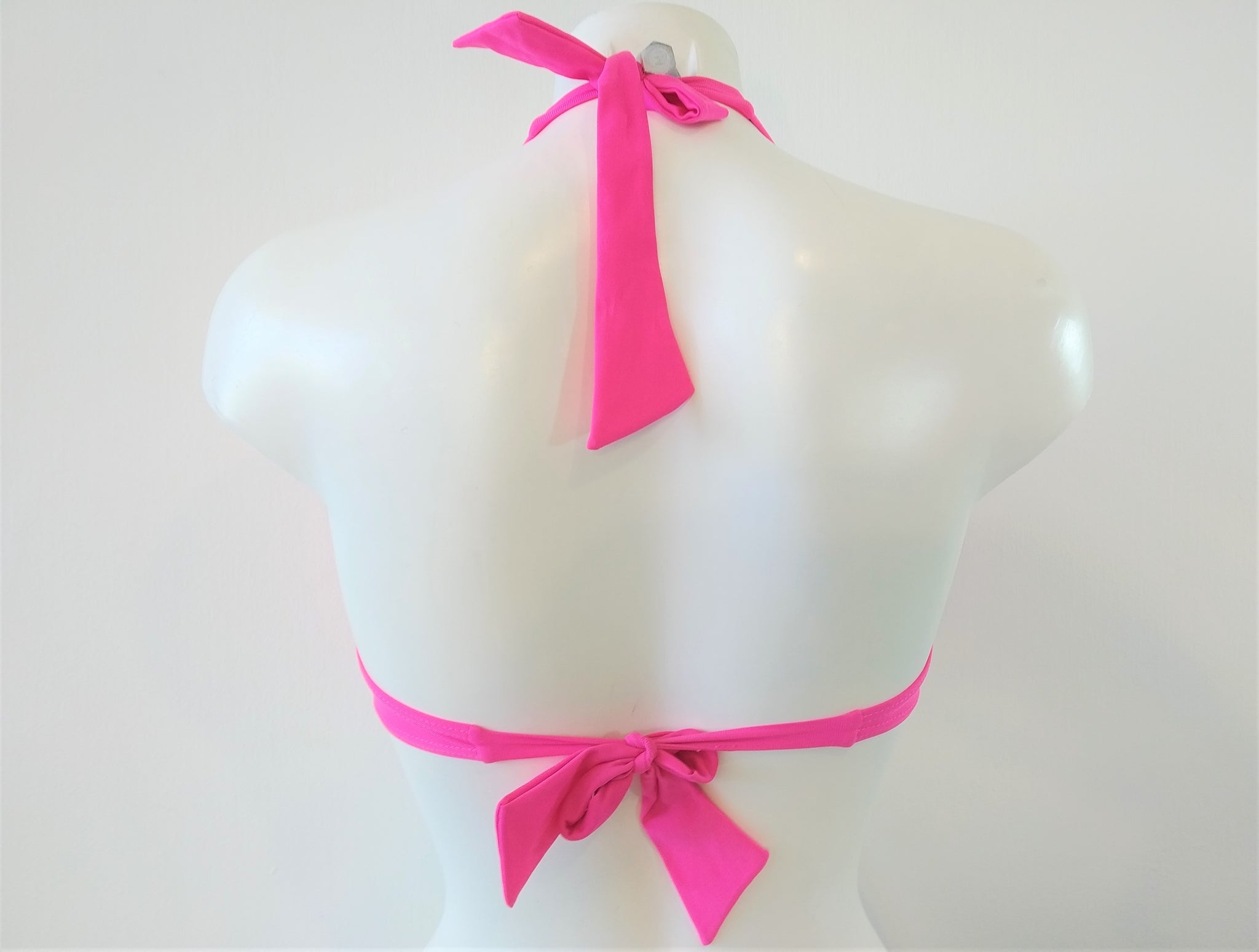 bikinn-bikini rose fushia rembourre,pink strapless bandeau bikini push-up bra hot pink, traje de baño bandeau acolchado