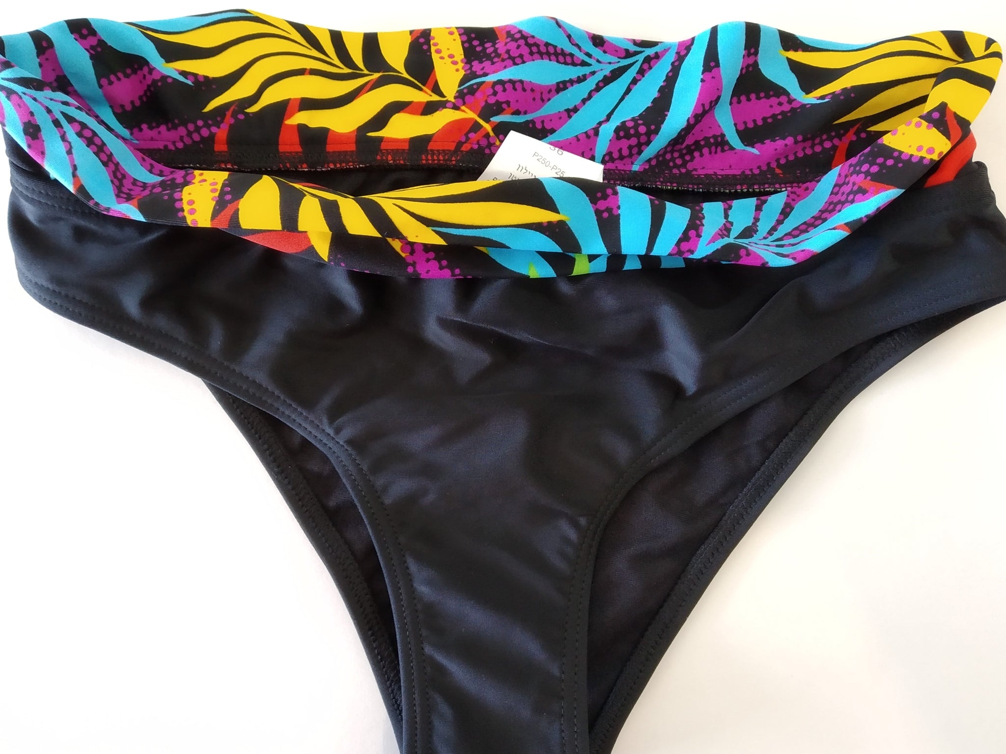 🌎bikinn-multicolored cuff swimsuit,maillot de bain à revers multicolore,traje de baño bragas