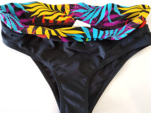 🌎bikinn-multicolored cuff swimsuit,maillot de bain à revers multicolore,traje de baño bragas