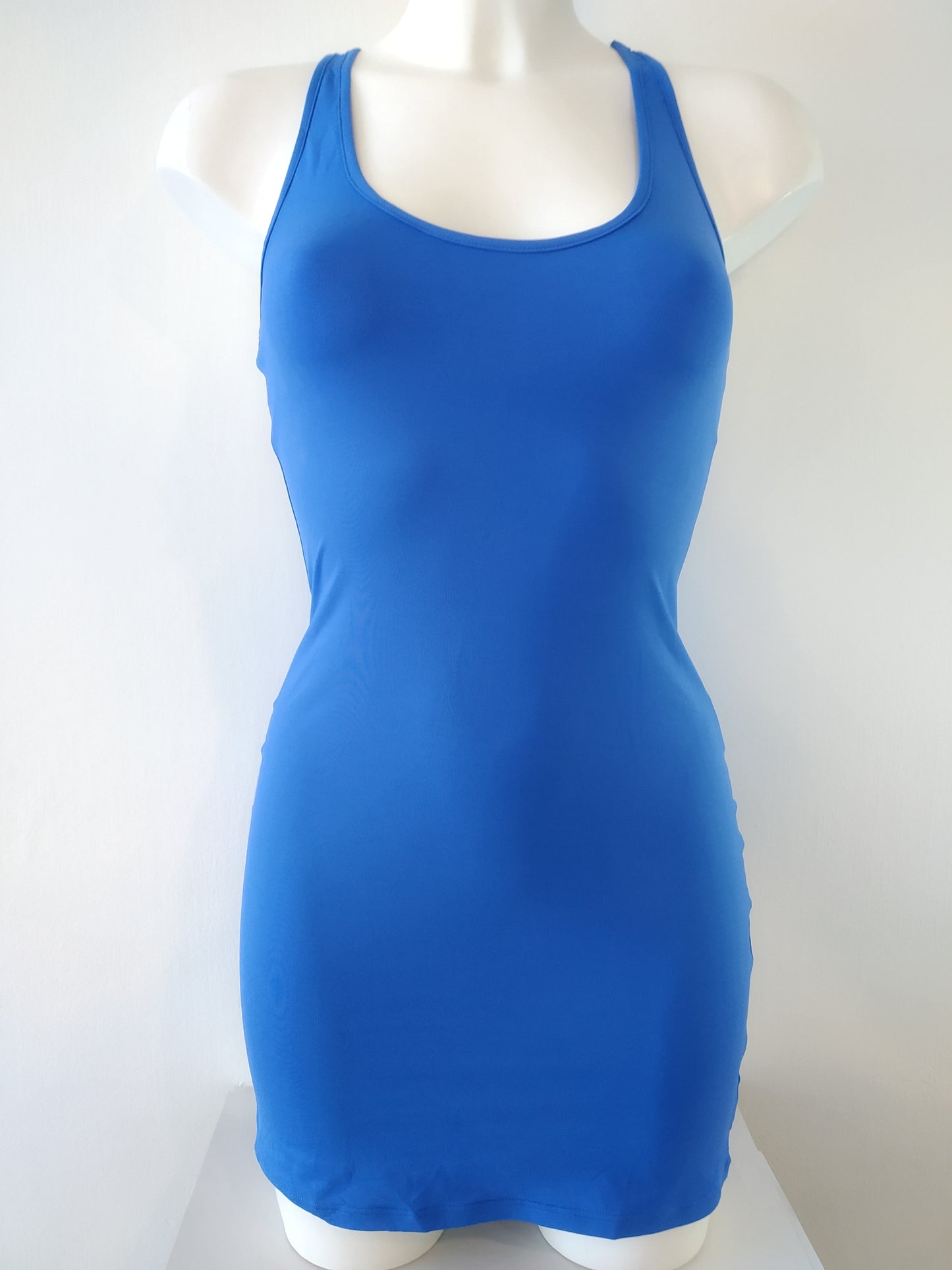 lycra tank dress slim cut, mini,tight on the body, 4 colors: hot pink, black, blue, orange. bikinn.com