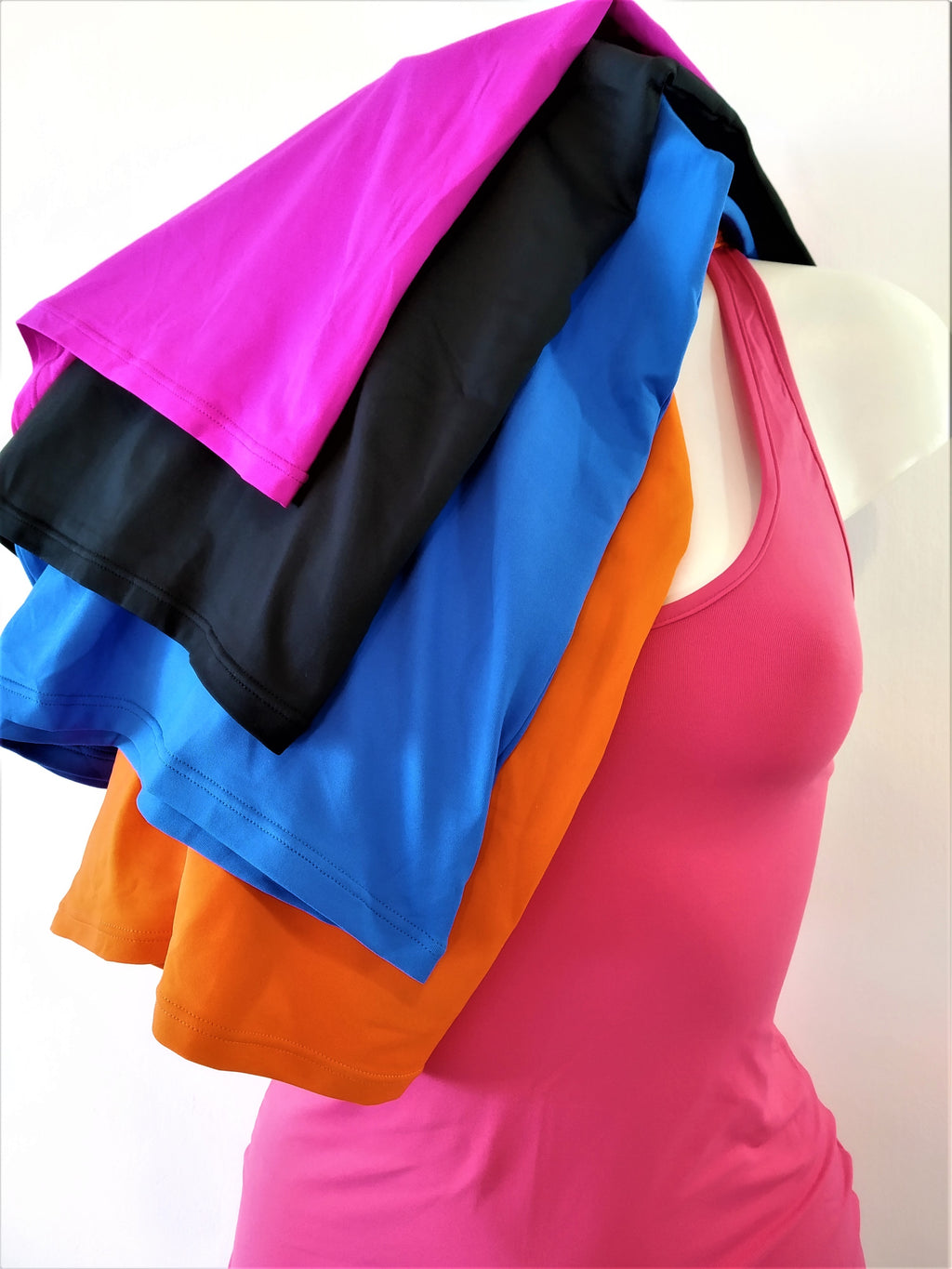 lycra tank dress slim cut, mini,tight on the body, 4 colors: hot pink, black, blue, orange. bikinn.com
