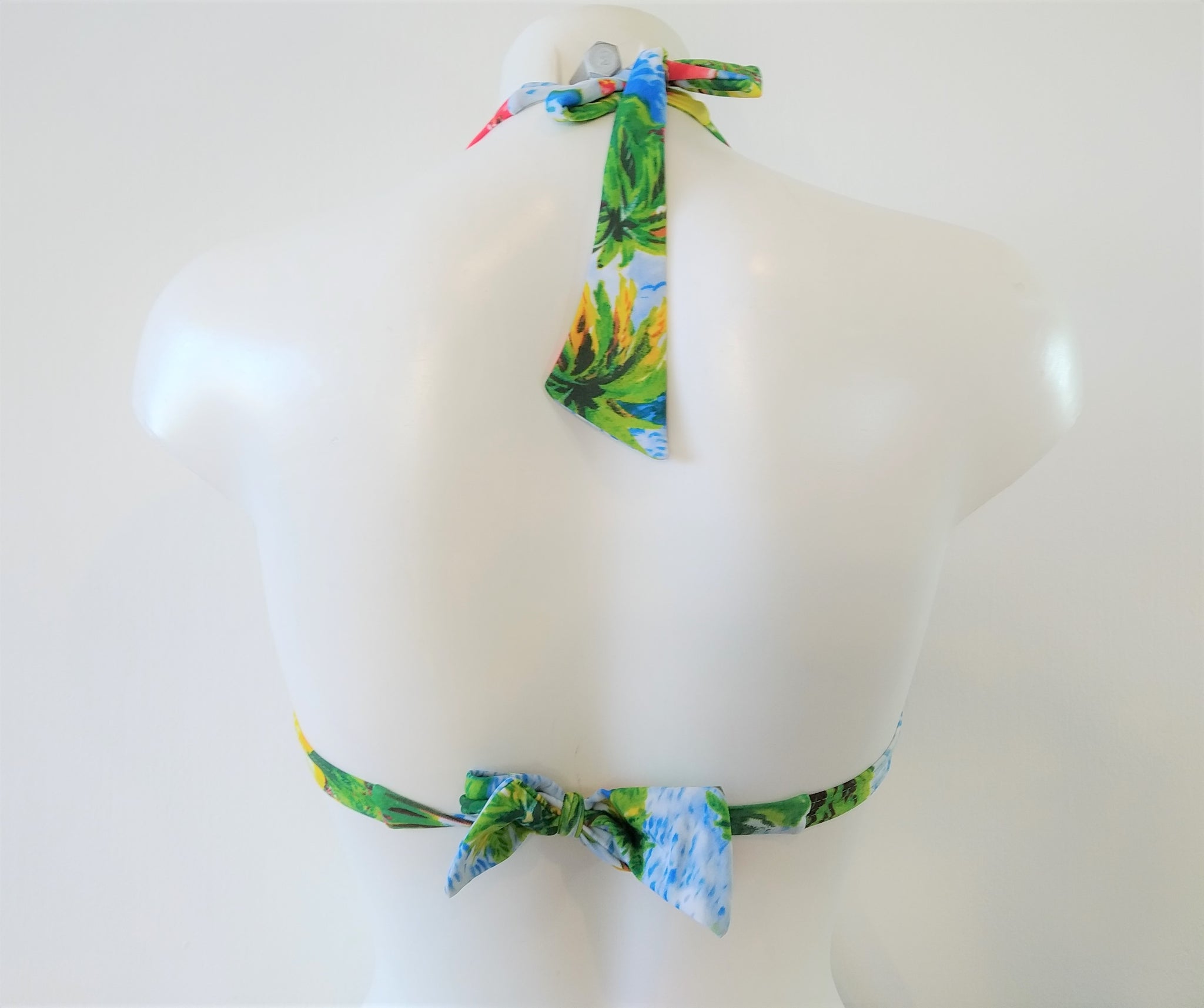 bikinn-printed strapless bandeau bikini push-up bra colorful, traje de baño bandeau acolchado colorido