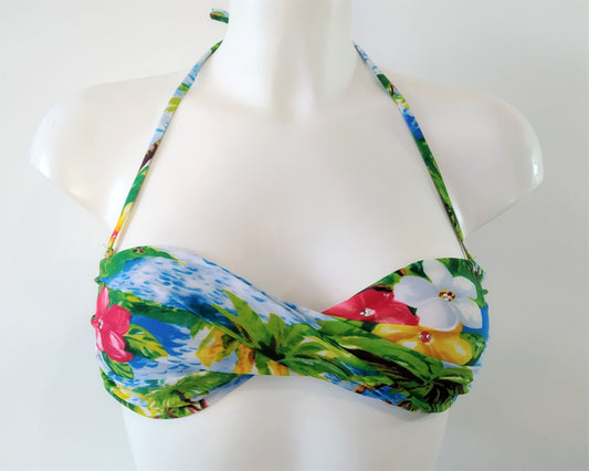 bikinn,colorful bandeau bra swimsuit,traje de baño bandeau,bikini strapless top swimwear 