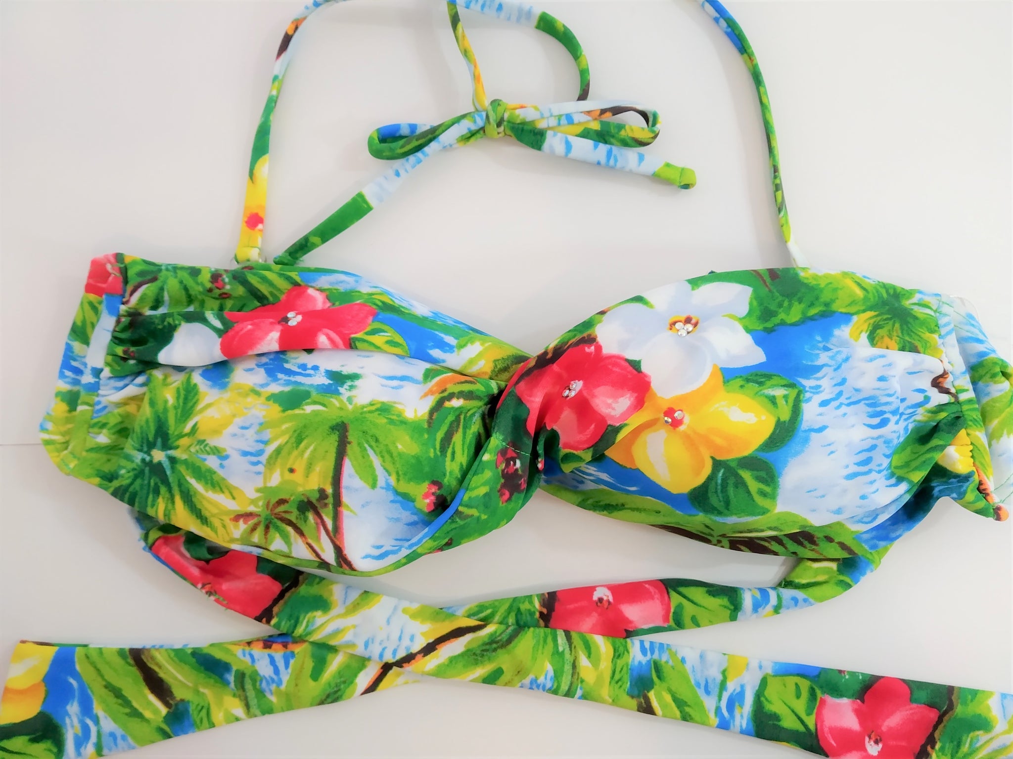 bikinn,colorful bandeau bra swimsuit,traje de baño bandeau,bikini strapless top swimwear