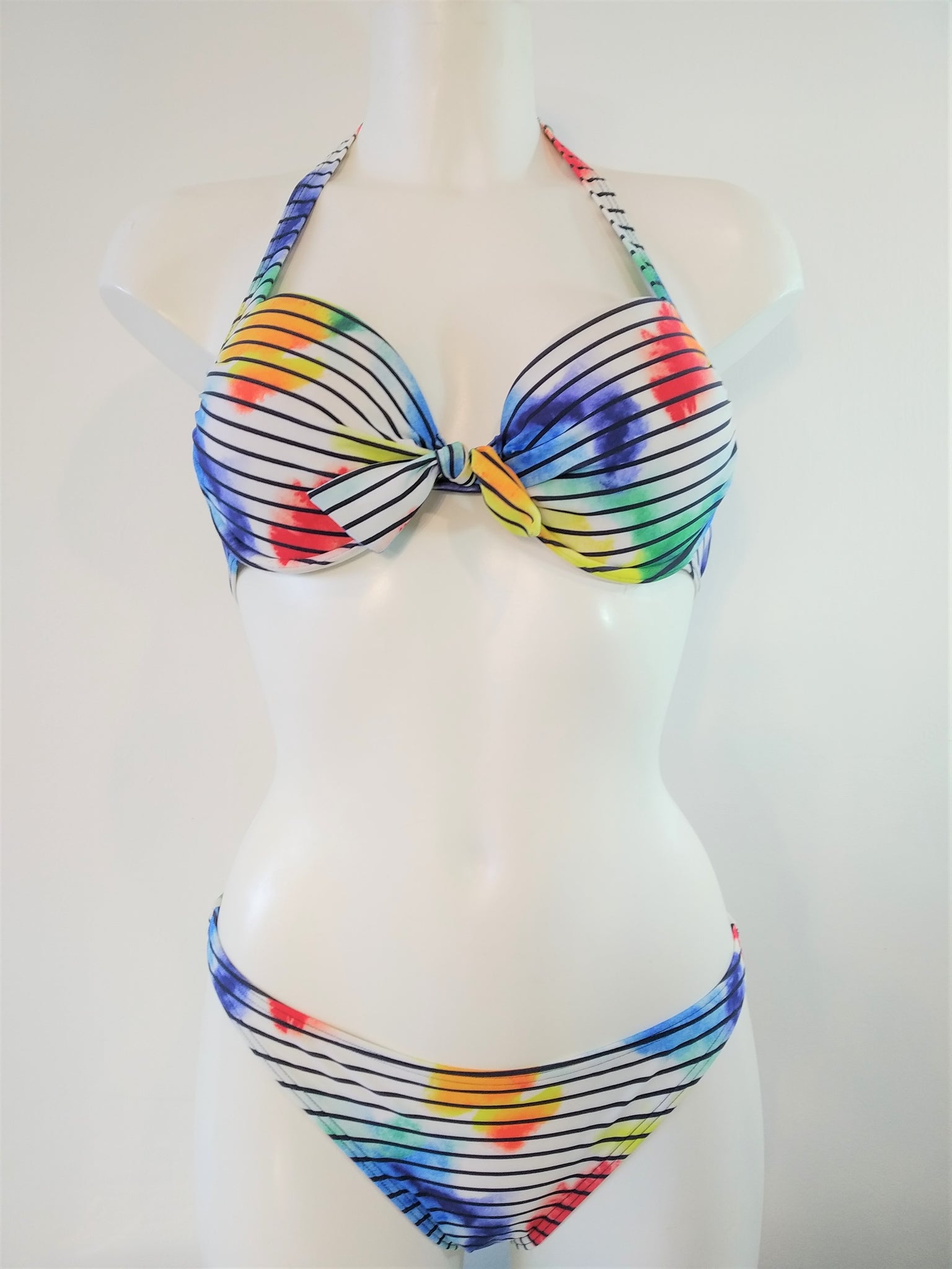 bikinn,push up bikini halter bra, multicolor style maillot de bain rembourre deux piecestraje de baño multicolor acolchado dos piezas