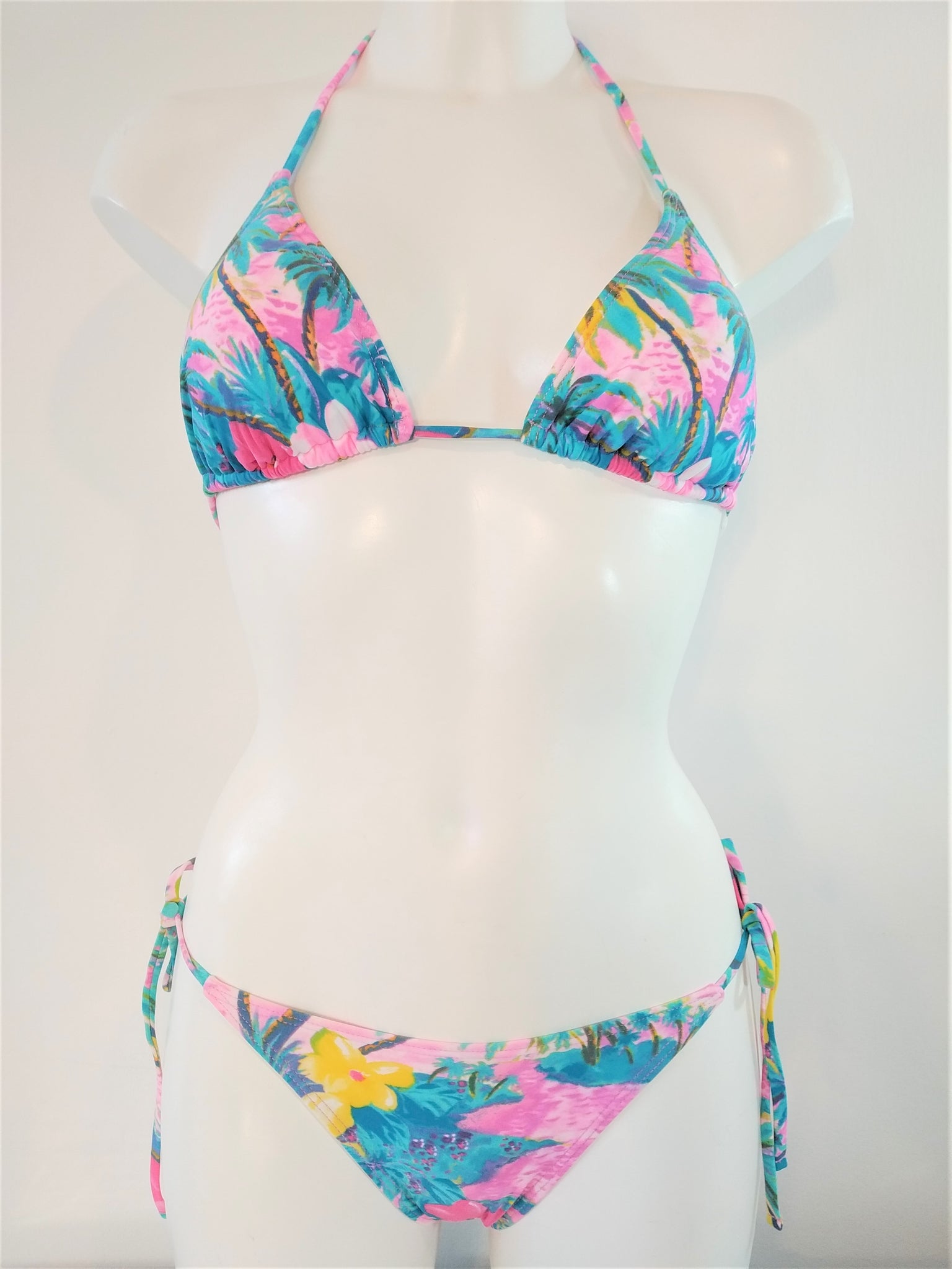 bikinn-low cut tie sides bikini bottom colorful, bas de maillot attaches sur cote multicolor, traje de baño bragas atadas a los lados
