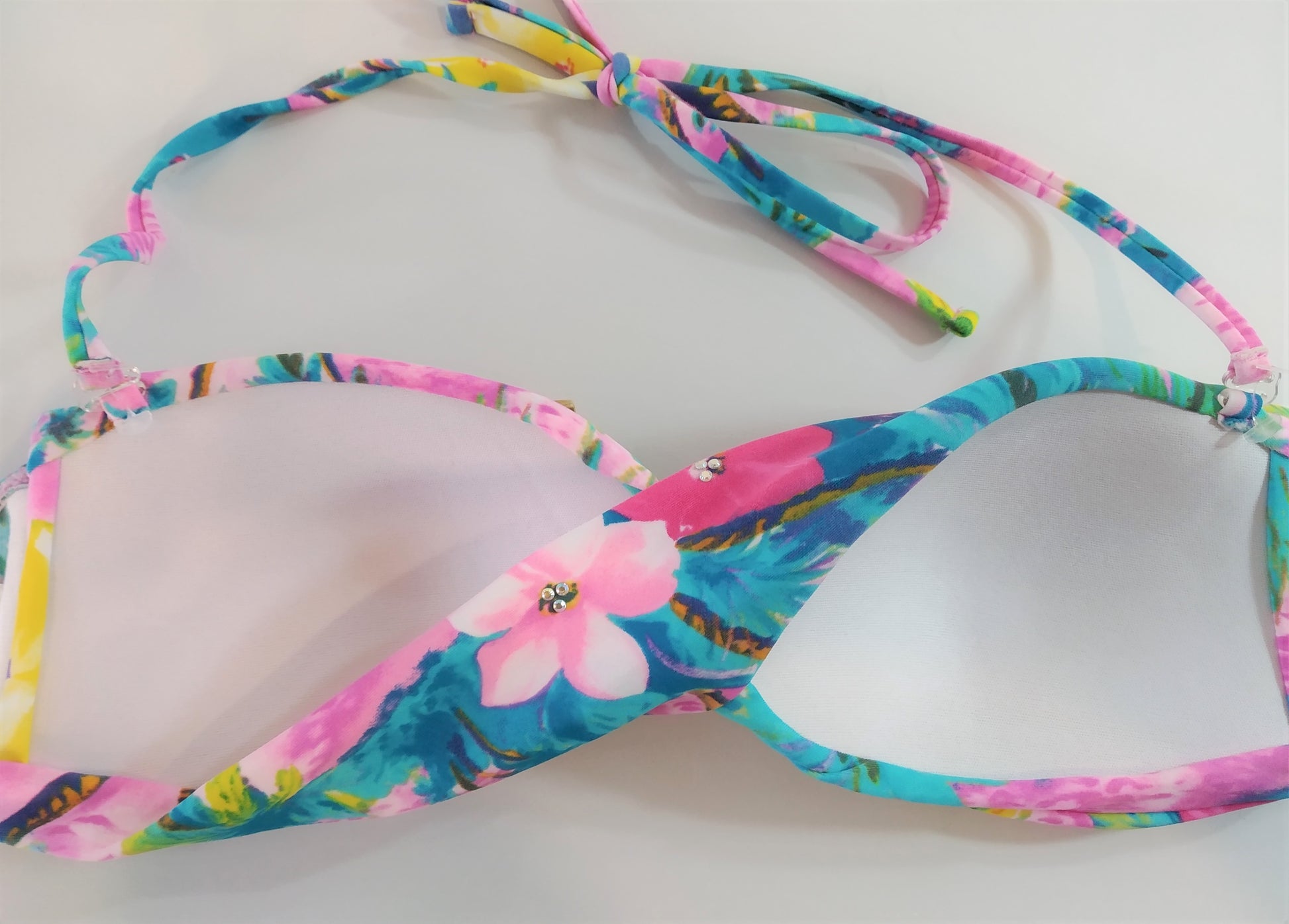 bikinn,colorful bandeau bra swimsuit,traje de baño bandeau,bikini strapless top swimwear