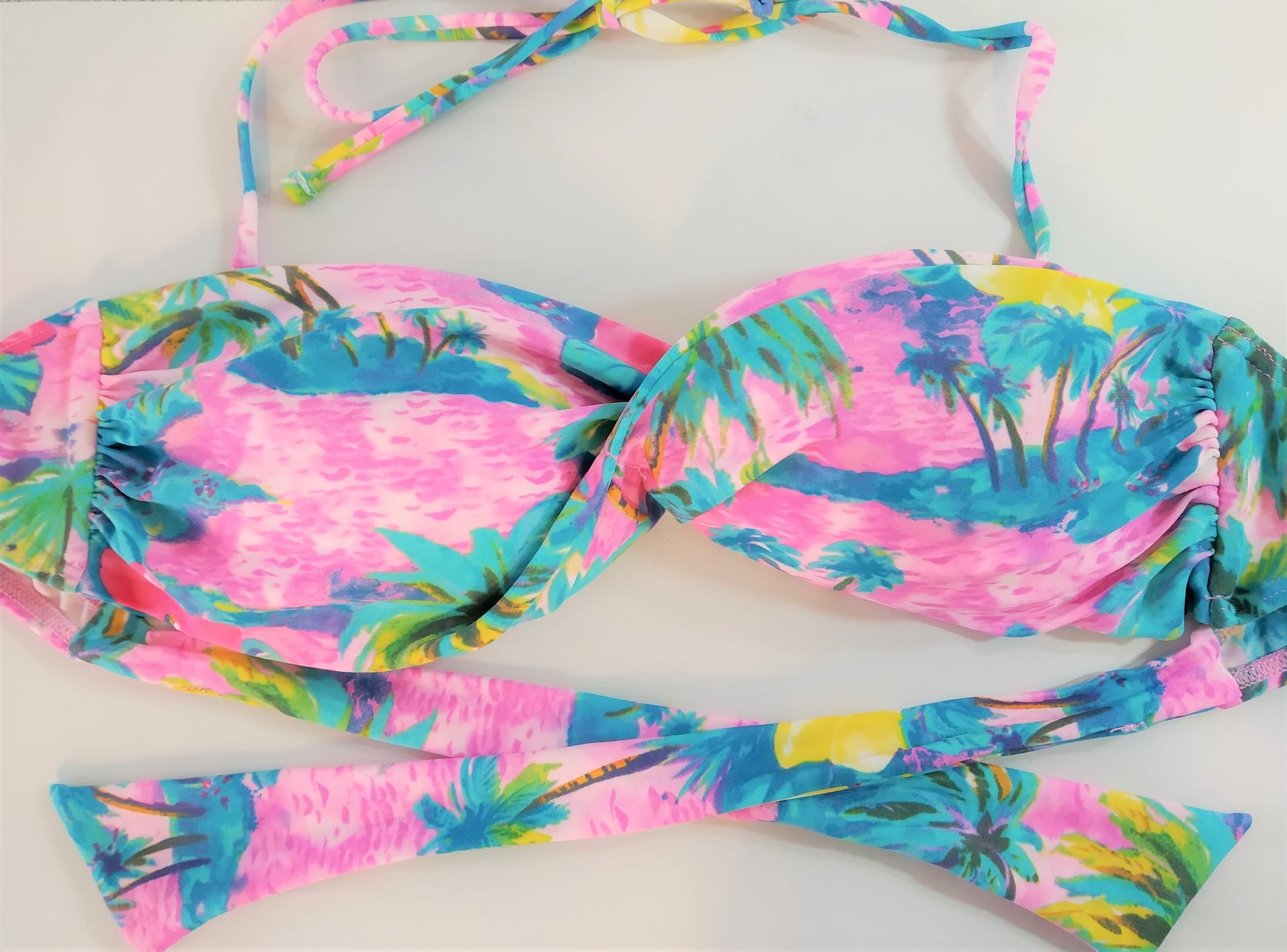 bikinn,colorful bandeau bra swimsuit,traje de baño bandeau,bikini strapless top swimwear