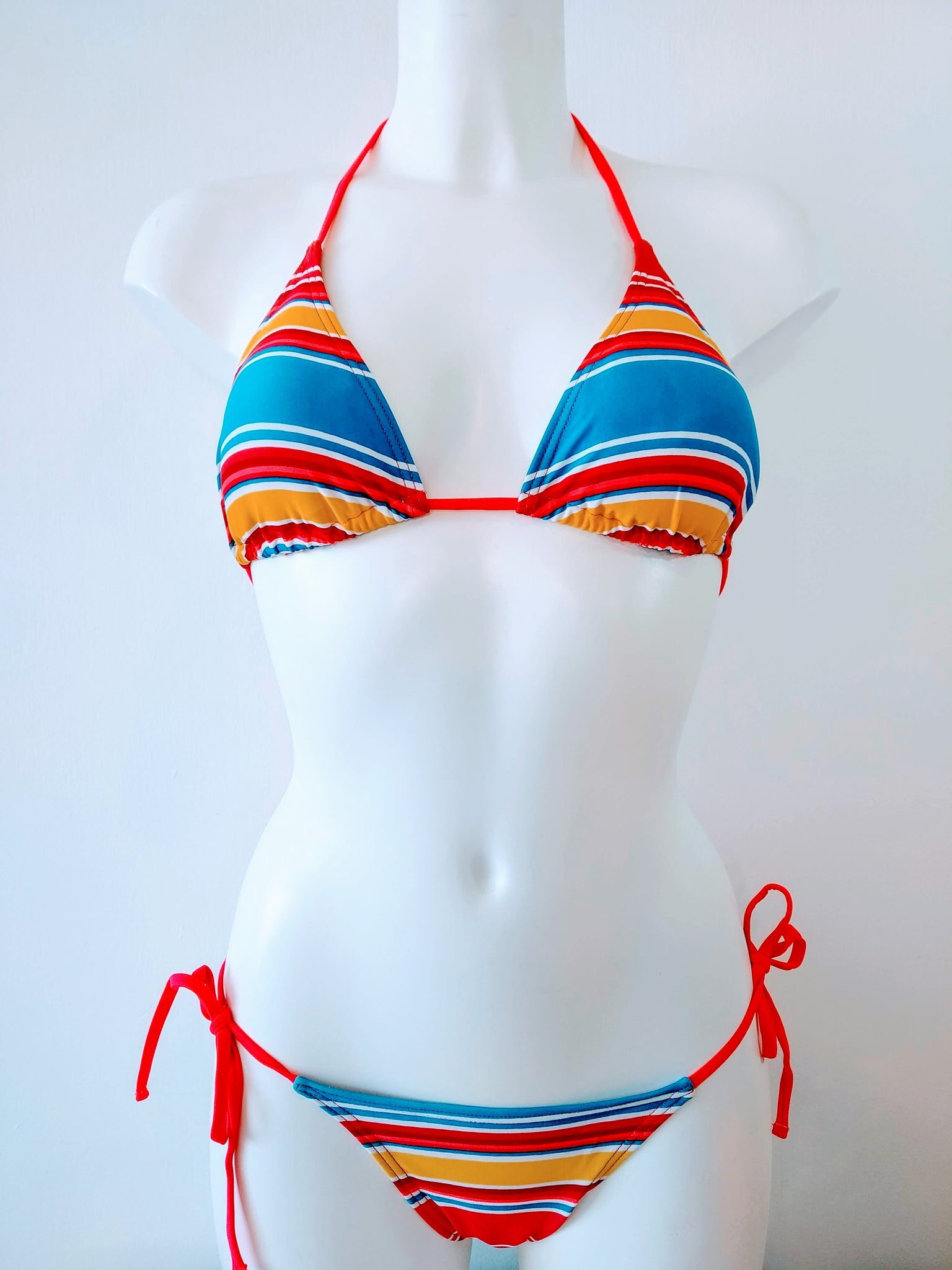 bikinn-triangular bikini set mix and match triangle top swimsuit tie sides bottom, maillot de bain triangle,traje de baño triangular