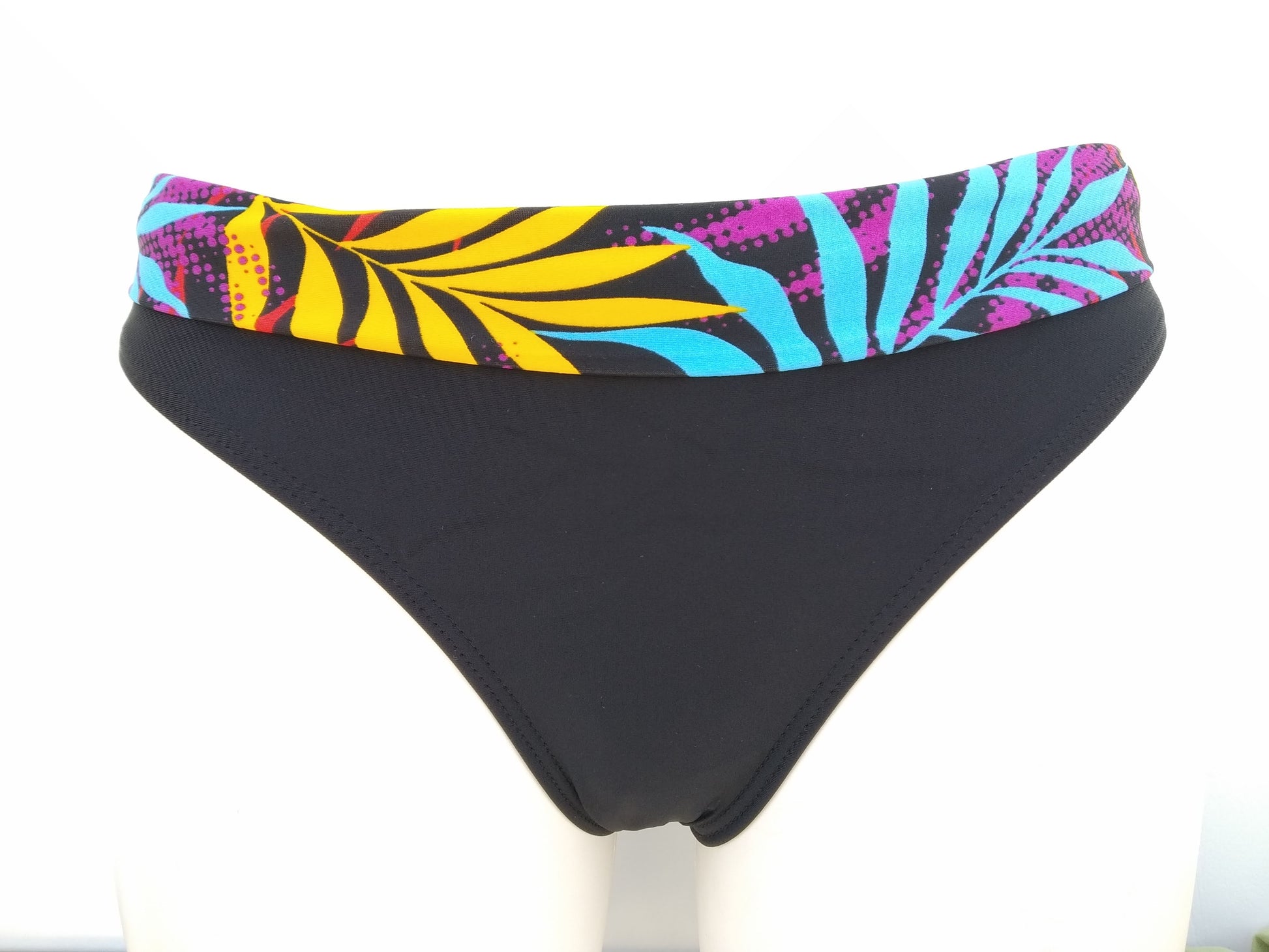 🌎bikinn-multicolored cuff swimsuit,maillot de bain à revers multicolore,traje de baño bragas