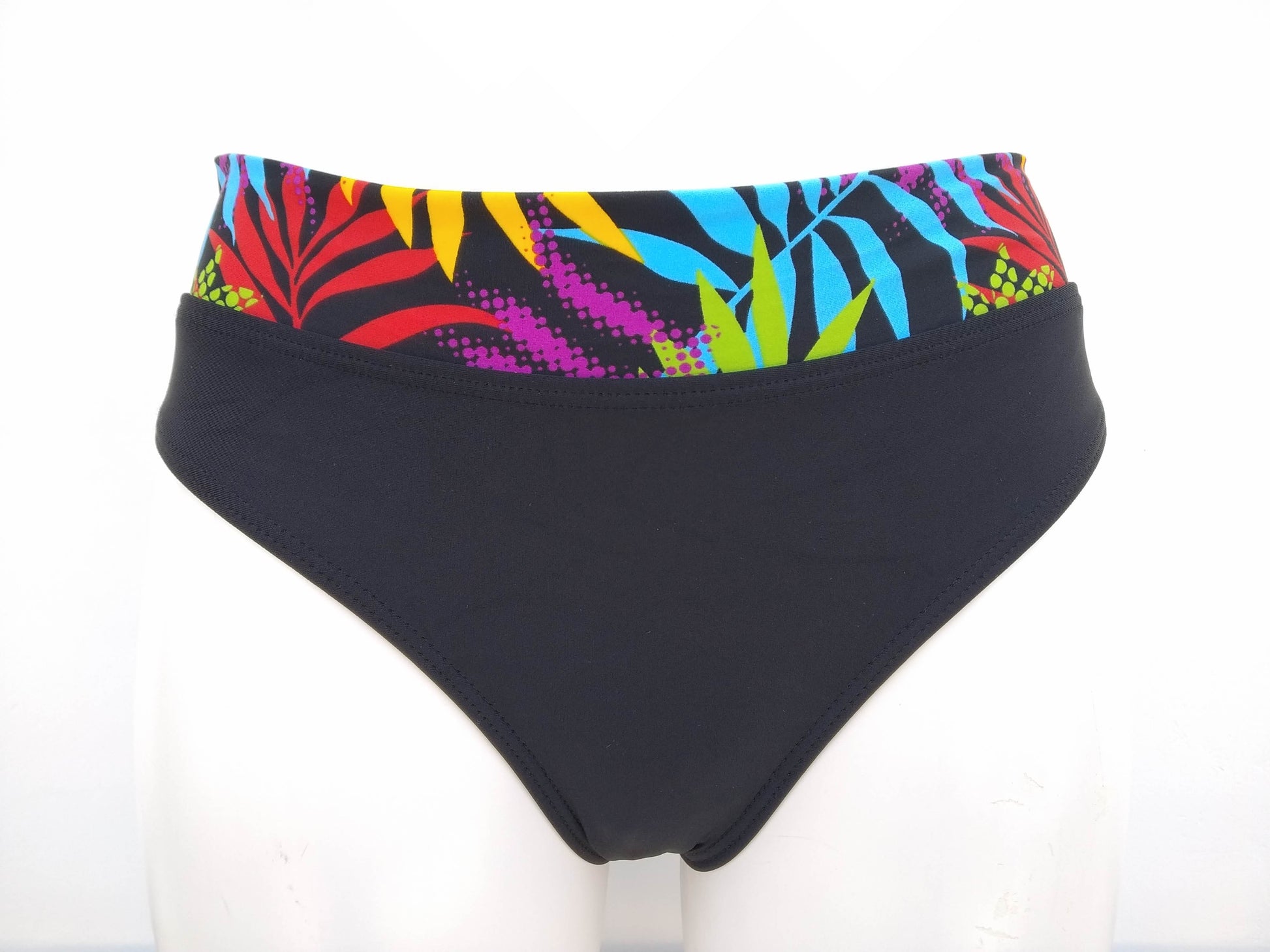 🌎bikinn-multicolored cuff swimsuit,maillot de bain à revers multicolore,traje de baño bragas