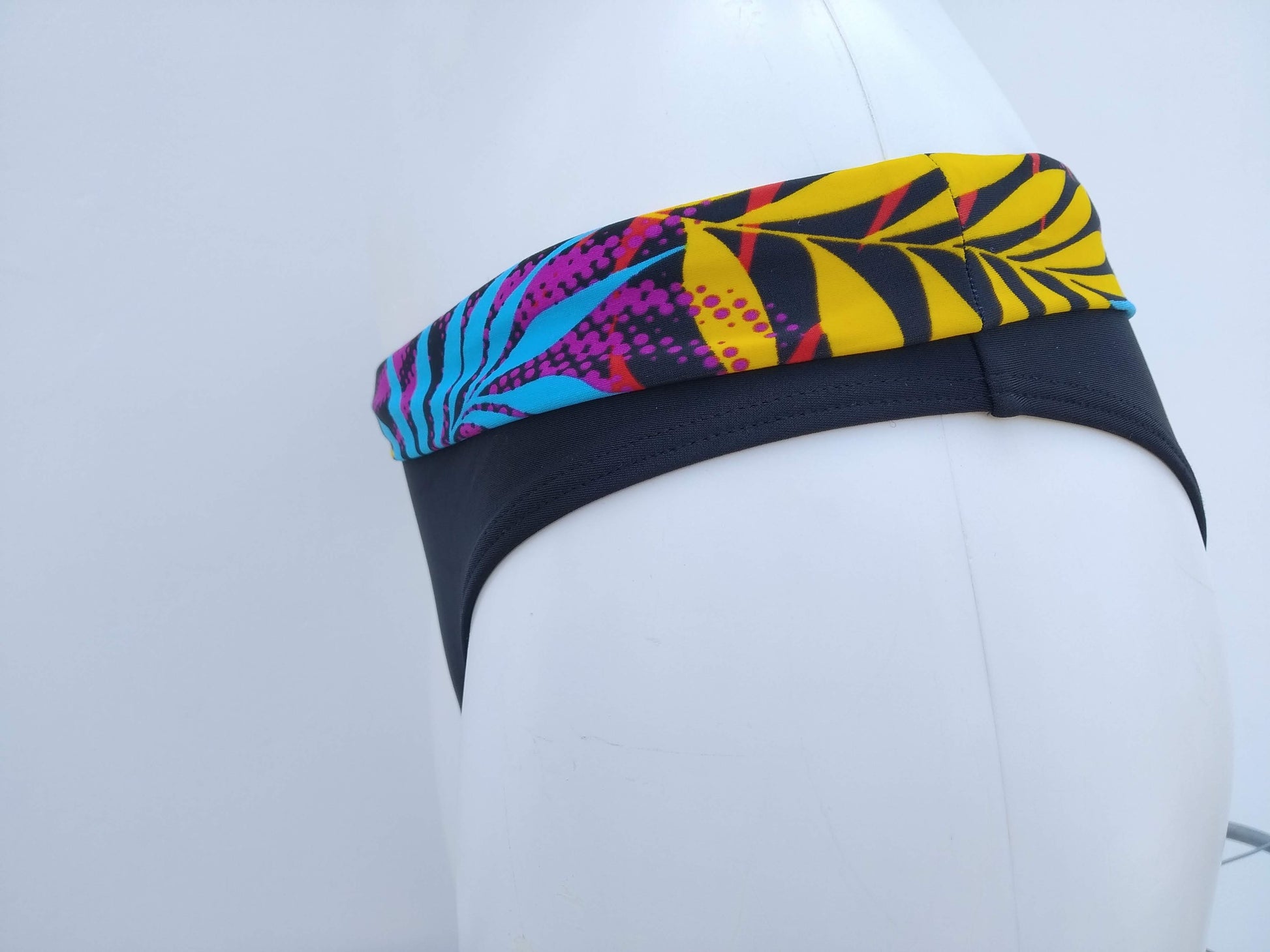 🌎bikinn-multicolored cuff swimsuit,maillot de bain à revers multicolore,traje de baño bragas