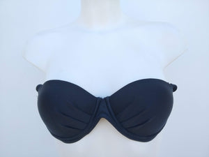 bikinn-black strapless bandeau bikini push-up bra black, traje de baño bandeau acolchado