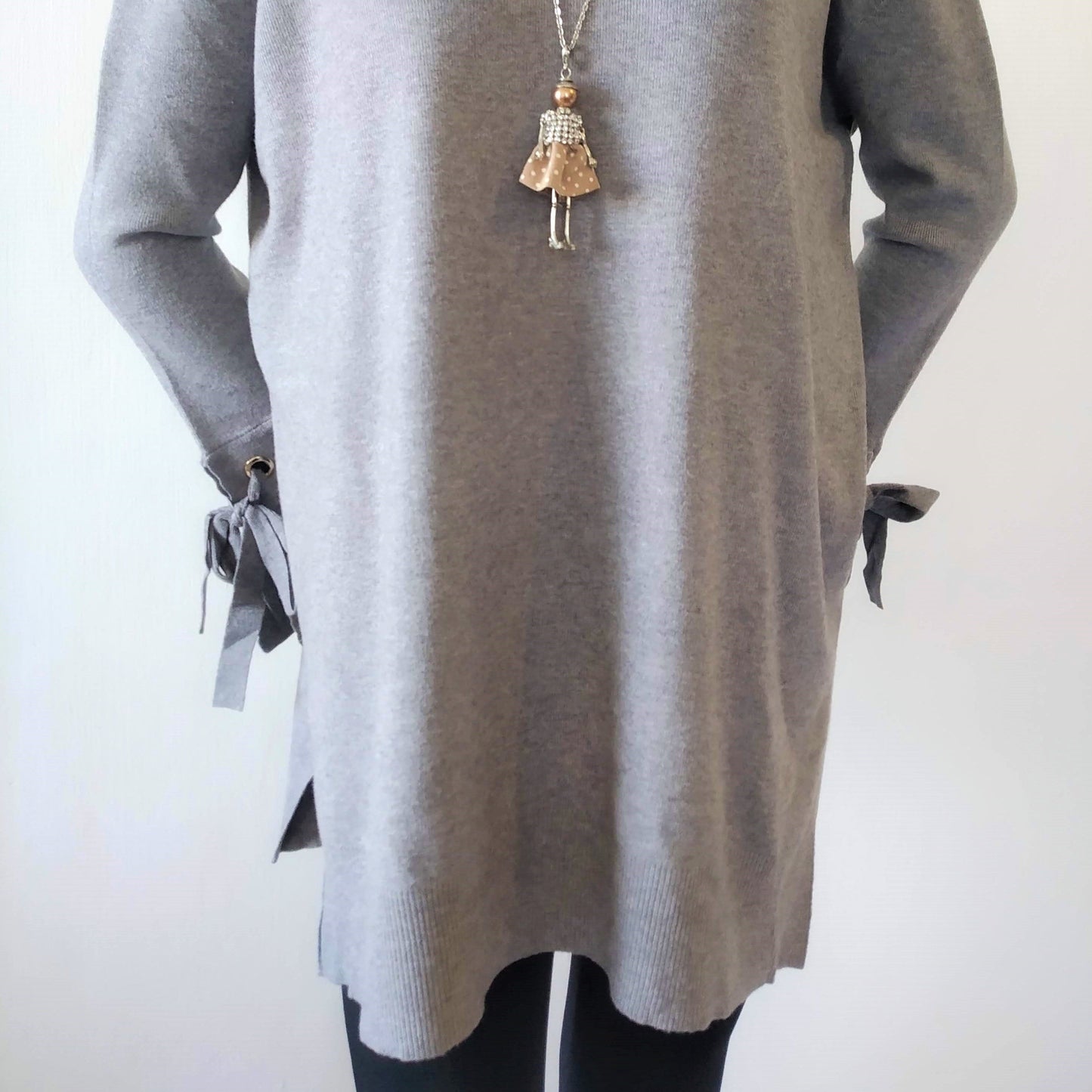 women plus size long sleeves fine knit cotton winter tunic, túnica de manga larga Top de punto de invierno de algodón fino para mujer, bikinn.com