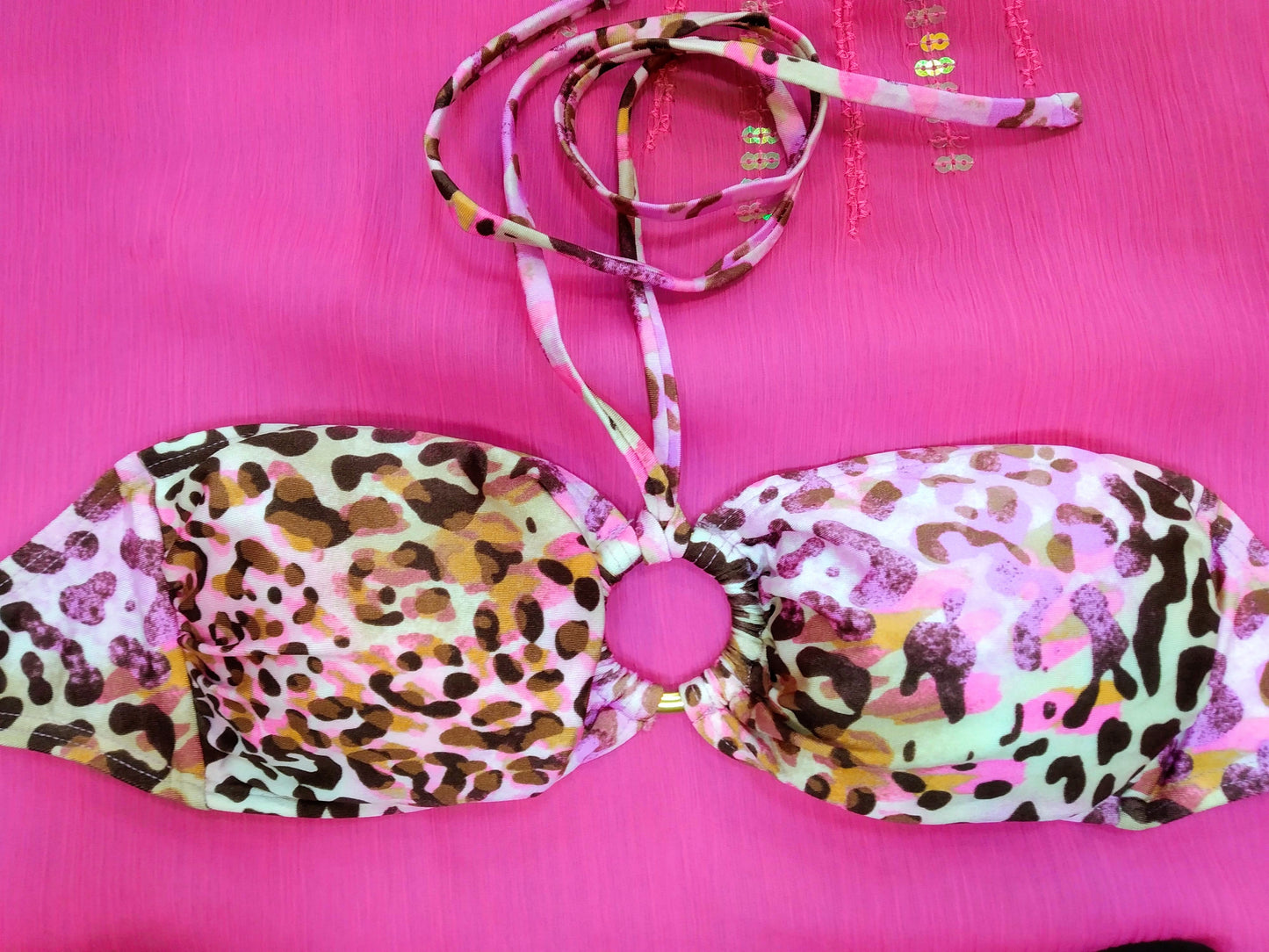 Bikini set Strapless Shorty Bottom Animal Print Bandeau and Boy short Bikini