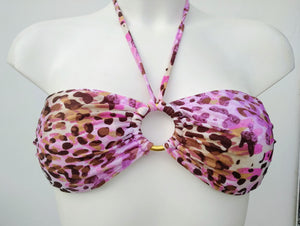 Bikini set Strapless Shorty Bottom Animal Print Bandeau and Boy short Bikini