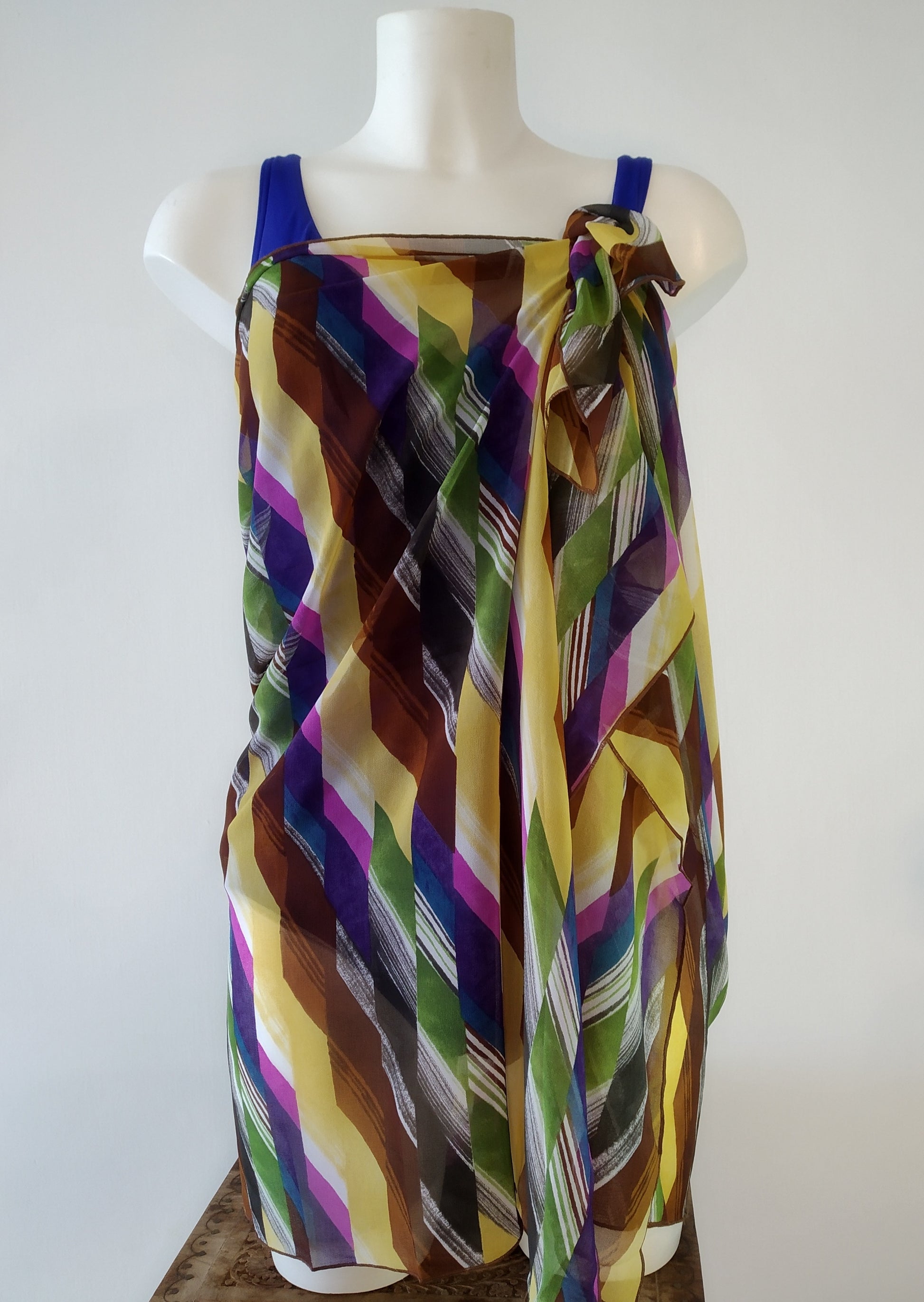 pareo skirt, multicolor pareo tie side, pareo chiffon, gideon oberzon,beach pareo sarong,wrap