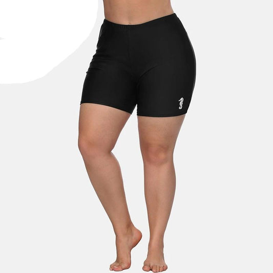 High Waist Plus Size Swimming Short Leggings