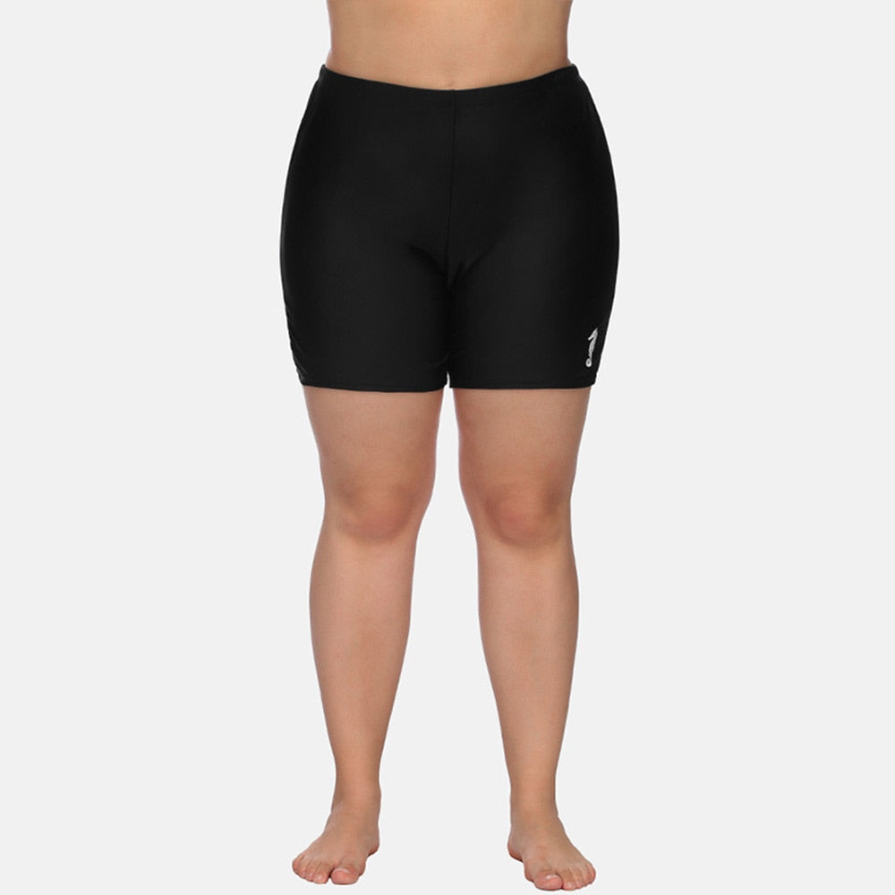 High Waist Plus Size Swimming Short Leggings