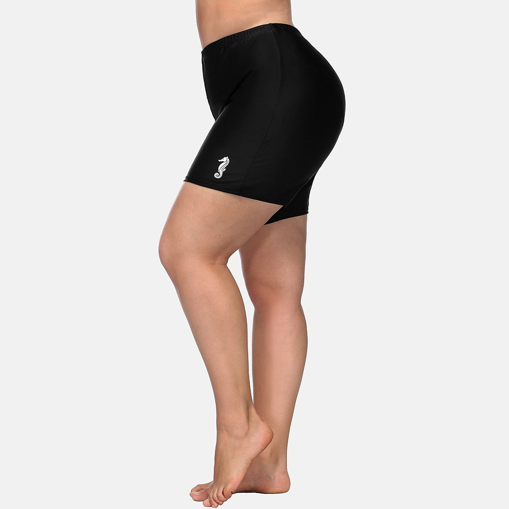 High Waist Plus Size Swimming Short Leggings