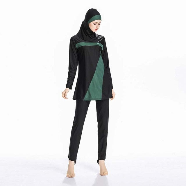 Full Coverage Swimsuit  overall Women Full Body Muslim Burkini Modest Swimwear