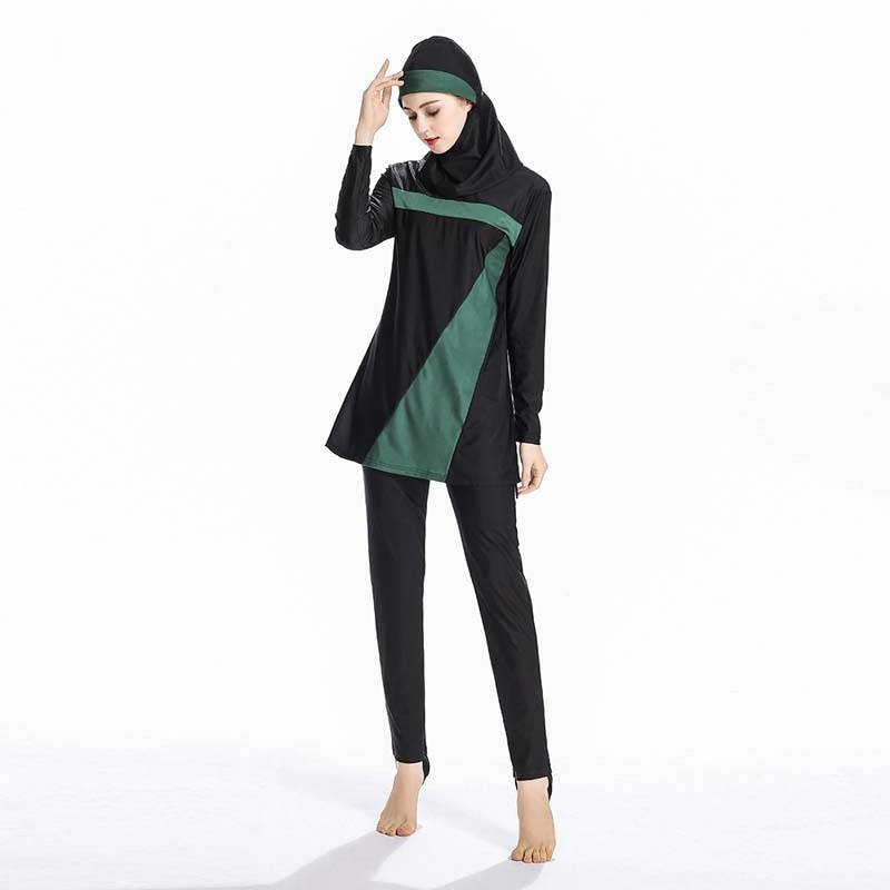 Full Coverage Swimsuit  overall Women Full Body Muslim Burkini Modest Swimwear