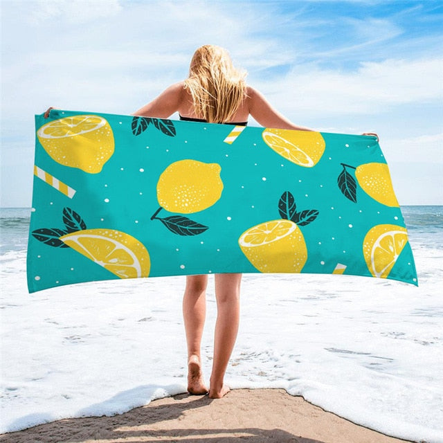 large printed microfiber beach towels, grandes serviettes de plage en microfibre imprimées, toallas de playa de microfibra . bikinn.com