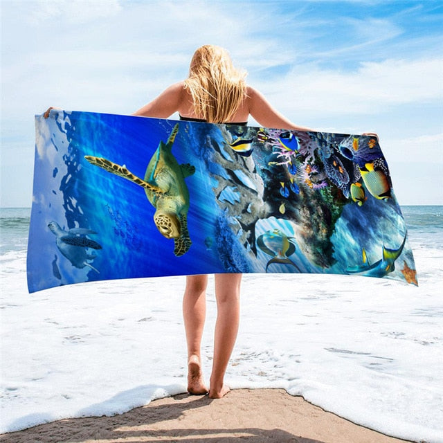 large printed microfiber beach towels, grandes serviettes de plage en microfibre imprimées, toallas de playa de microfibra . bikinn.com