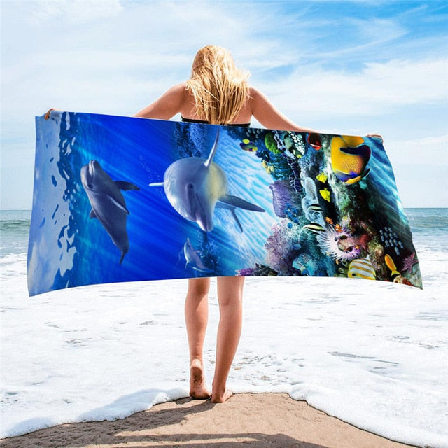 large printed microfiber beach towels, grandes serviettes de plage en microfibre imprimées, toallas de playa de microfibra . bikinn.com