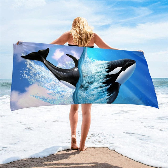 large printed microfiber beach towels, grandes serviettes de plage en microfibre imprimées, toallas de playa de microfibra . bikinn.com