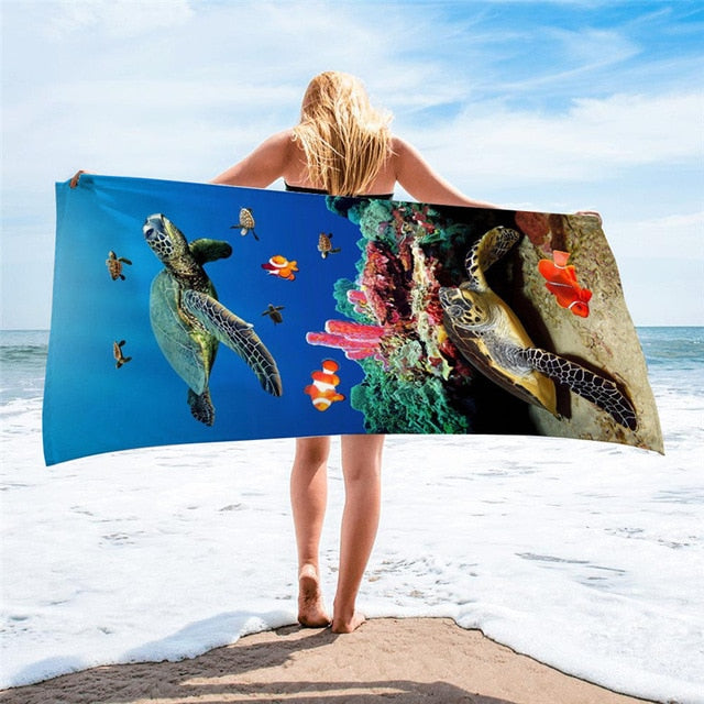 large printed microfiber beach towels, grandes serviettes de plage en microfibre imprimées, toallas de playa de microfibra . bikinn.com