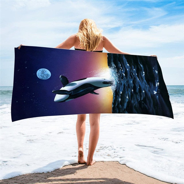 large printed microfiber beach towels, grandes serviettes de plage en microfibre imprimées, toallas de playa de microfibra . bikinn.com