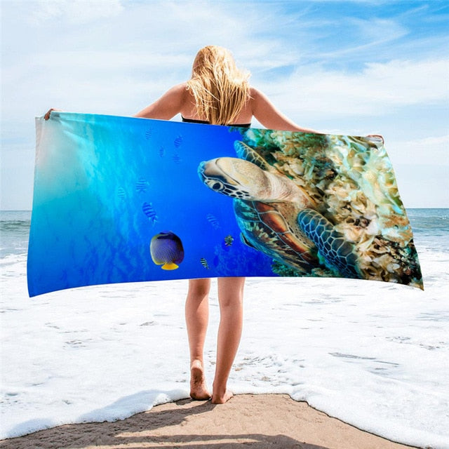 large printed microfiber beach towels, grandes serviettes de plage en microfibre imprimées, toallas de playa de microfibra . bikinn.com