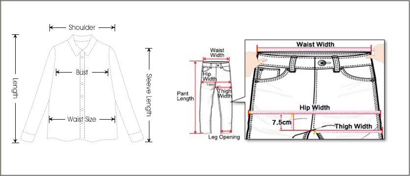 how to measure your sizes sketch. bikinn.com