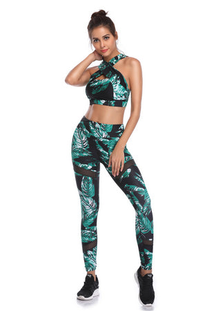 Women's Gym Sets Crop Top and Fitness Sport Leggings