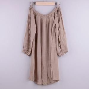 Women loose blouse oof-shoulder neckline, Khaki tunic beachwear . bikinn.com