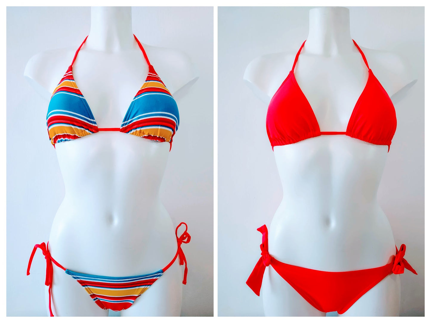 bikinn-triangular bikini set mix and match triangle top swimsuit tie sides bottom, maillot de bain triangle,traje de baño triangular