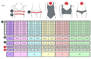 Swimwear size chart. bikinn.com